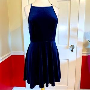 Speechless velveteen stretch skater dress